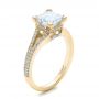 18k Yellow Gold 18k Yellow Gold Custom Princess Cut Diamond And Split Shank Engagement Ring - Three-Quarter View -  100807 - Thumbnail