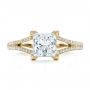 14k Yellow Gold 14k Yellow Gold Custom Princess Cut Diamond And Split Shank Engagement Ring - Top View -  100807 - Thumbnail