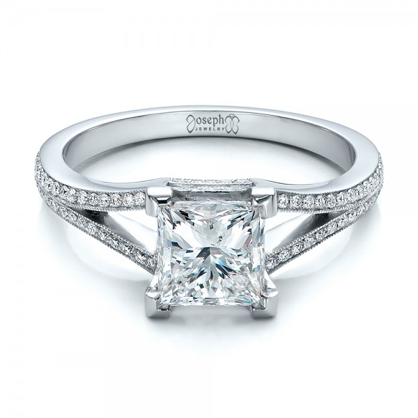 Custom Princess Cut Diamond and Split Shank Engagement Custom Princess Cut Diamond and Split Shank Engagement