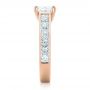 18k Rose Gold 18k Rose Gold Custom Princess Cut Diamonds Engagement Ring - Side View -  102367 - Thumbnail