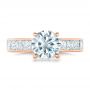 14k Rose Gold 14k Rose Gold Custom Princess Cut Diamonds Engagement Ring - Top View -  102367 - Thumbnail