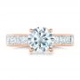 14k Rose Gold 14k Rose Gold Custom Princess Cut Diamonds Engagement Ring - Top View -  102367 - Thumbnail