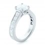 18k White Gold 18k White Gold Custom Princess Cut Diamonds Engagement Ring - Three-Quarter View -  102367 - Thumbnail