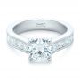 18k White Gold 18k White Gold Custom Princess Cut Diamonds Engagement Ring - Flat View -  102367 - Thumbnail