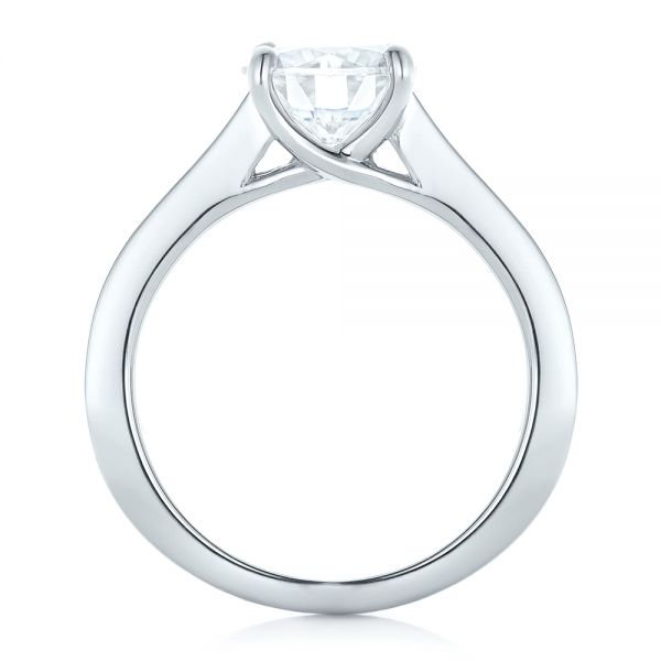 14k White Gold 14k White Gold Custom Princess Cut Diamonds Engagement Ring - Front View -  102367