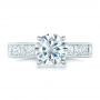 14k White Gold 14k White Gold Custom Princess Cut Diamonds Engagement Ring - Top View -  102367 - Thumbnail
