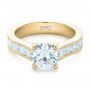 18k Yellow Gold 18k Yellow Gold Custom Princess Cut Diamonds Engagement Ring - Flat View -  102367 - Thumbnail