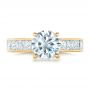 14k Yellow Gold 14k Yellow Gold Custom Princess Cut Diamonds Engagement Ring - Top View -  102367 - Thumbnail