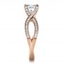 18k Rose Gold 18k Rose Gold Custom Princess Cut Engagement Ring - Side View -  1197 - Thumbnail