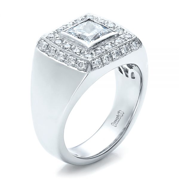 Baguette Side Stones Princess Cut Engagement Ring Vanna K 100037