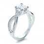 14k White Gold 14k White Gold Custom Princess Cut Engagement Ring - Three-Quarter View -  1197 - Thumbnail