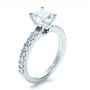 14k White Gold 14k White Gold Custom Princess Cut Engagement Ring - Three-Quarter View -  1207 - Thumbnail