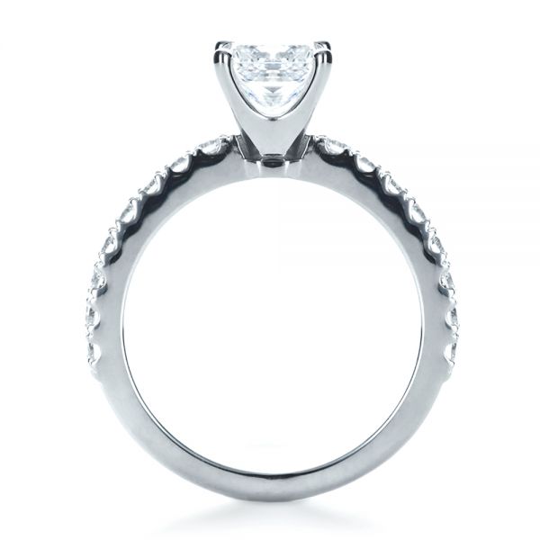 Platinum Custom Princess Cut Engagement Ring - Front View - 1207