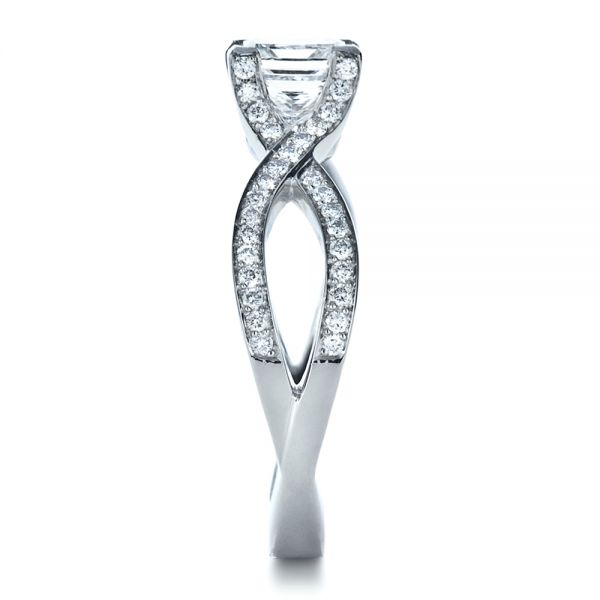  Platinum Custom Princess Cut Engagement Ring - Side View -  1197