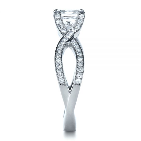 Platinum Custom Princess Cut Engagement Ring - Side View - 1197