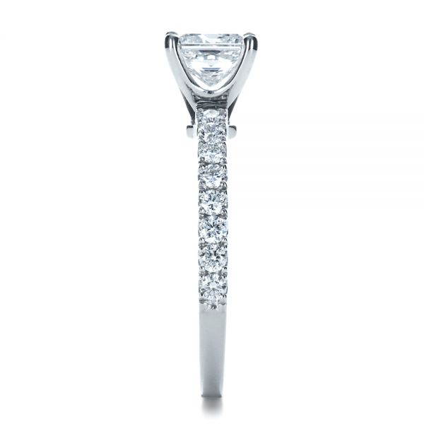  Platinum Custom Princess Cut Engagement Ring - Side View -  1207