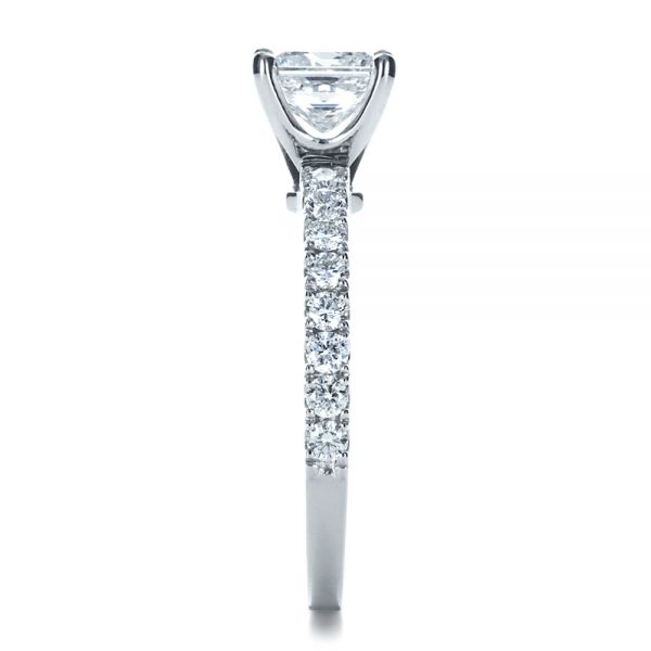 Platinum Custom Princess Cut Engagement Ring - Side View - 1207