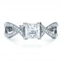 14k White Gold 14k White Gold Custom Princess Cut Engagement Ring - Top View -  1197 - Thumbnail