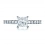 18k White Gold 18k White Gold Custom Princess Cut Engagement Ring - Top View -  1207 - Thumbnail