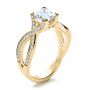 18k Yellow Gold 18k Yellow Gold Custom Princess Cut Engagement Ring - Three-Quarter View -  1197 - Thumbnail