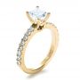 18k Yellow Gold 18k Yellow Gold Custom Princess Cut Engagement Ring - Three-Quarter View -  1207 - Thumbnail