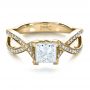 14k Yellow Gold 14k Yellow Gold Custom Princess Cut Engagement Ring - Flat View -  1197 - Thumbnail
