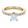 18k Yellow Gold 18k Yellow Gold Custom Princess Cut Engagement Ring - Flat View -  1207 - Thumbnail