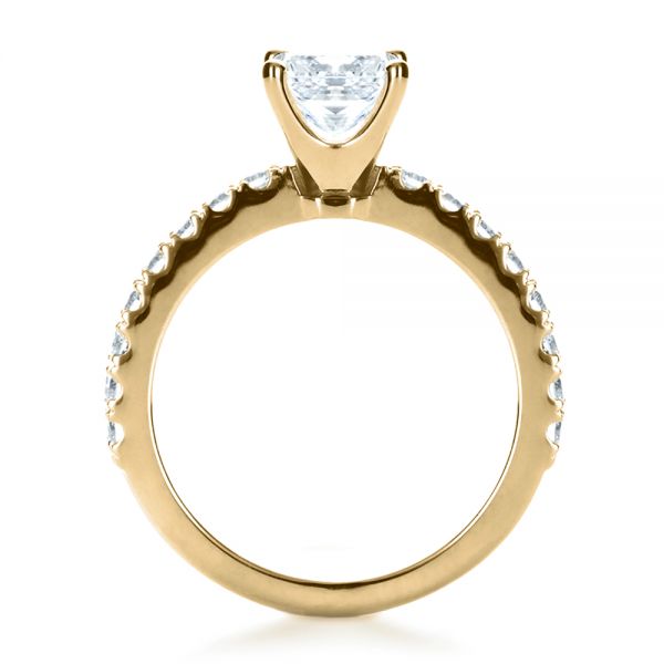 18k Yellow Gold 18k Yellow Gold Custom Princess Cut Engagement Ring - Front View -  1207