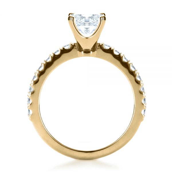 14k Yellow Gold 14k Yellow Gold Custom Princess Cut Engagement Ring - Front View - 1207