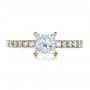 18k Yellow Gold 18k Yellow Gold Custom Princess Cut Engagement Ring - Top View -  1207 - Thumbnail