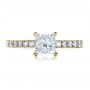 14k Yellow Gold 14k Yellow Gold Custom Princess Cut Engagement Ring - Top View -  1207 - Thumbnail