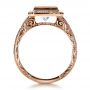 18k Rose Gold 18k Rose Gold Custom Princess Cut Halo Engagement Ring - Front View -  1209 - Thumbnail