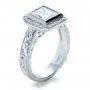 18k White Gold 18k White Gold Custom Princess Cut Halo Engagement Ring - Three-Quarter View -  1209 - Thumbnail