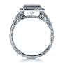 14k White Gold Custom Princess Cut Halo Engagement Ring - Front View -  1209 - Thumbnail