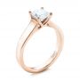 18k Rose Gold 18k Rose Gold Custom Princess Cut Solitaire Engagement Ring - Three-Quarter View -  101450 - Thumbnail