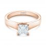 18k Rose Gold 18k Rose Gold Custom Princess Cut Solitaire Engagement Ring - Flat View -  101450 - Thumbnail