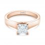 18k Rose Gold 18k Rose Gold Custom Princess Cut Solitaire Engagement Ring - Flat View -  101450 - Thumbnail