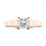 14k Rose Gold 14k Rose Gold Custom Princess Cut Solitaire Engagement Ring - Top View -  101450 - Thumbnail