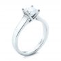 14k White Gold Custom Princess Cut Solitaire Engagement Ring - Three-Quarter View -  101450 - Thumbnail
