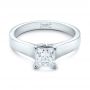 18k White Gold 18k White Gold Custom Princess Cut Solitaire Engagement Ring - Flat View -  101450 - Thumbnail