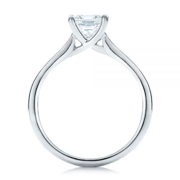 14k White Gold Custom Princess Cut Solitaire Engagement Ring - Front View - 101450