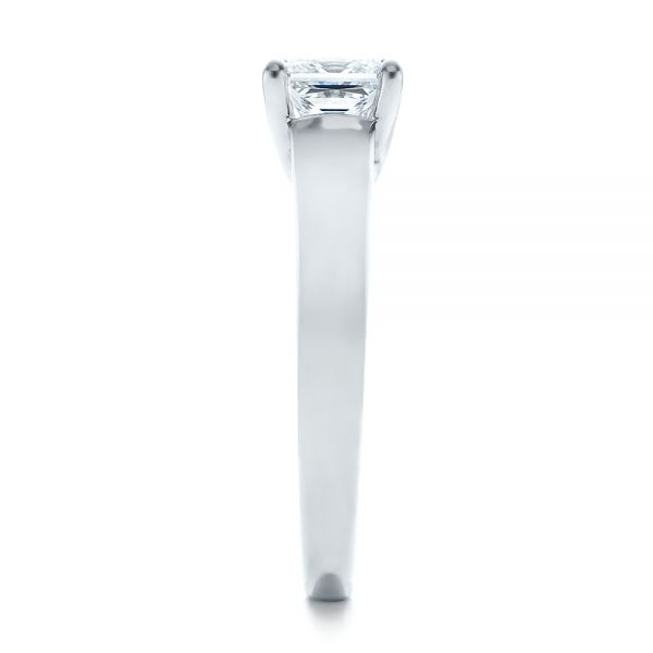 14k White Gold Custom Princess Cut Solitaire Engagement Ring - Side View - 101450