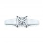 14k White Gold Custom Princess Cut Solitaire Engagement Ring - Top View -  101450 - Thumbnail