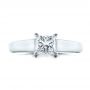 14k White Gold Custom Princess Cut Solitaire Engagement Ring - Top View -  101450 - Thumbnail