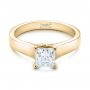 18k Yellow Gold 18k Yellow Gold Custom Princess Cut Solitaire Engagement Ring - Flat View -  101450 - Thumbnail