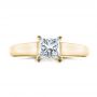 18k Yellow Gold 18k Yellow Gold Custom Princess Cut Solitaire Engagement Ring - Top View -  101450 - Thumbnail