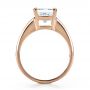 18k Rose Gold 18k Rose Gold Custom Princess Cut And Baguette Diamond Engagement Ring - Front View -  1131 - Thumbnail