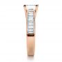 14k Rose Gold 14k Rose Gold Custom Princess Cut And Baguette Diamond Engagement Ring - Side View -  1131 - Thumbnail