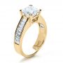18k Yellow Gold 18k Yellow Gold Custom Princess Cut And Baguette Diamond Engagement Ring - Three-Quarter View -  1131 - Thumbnail