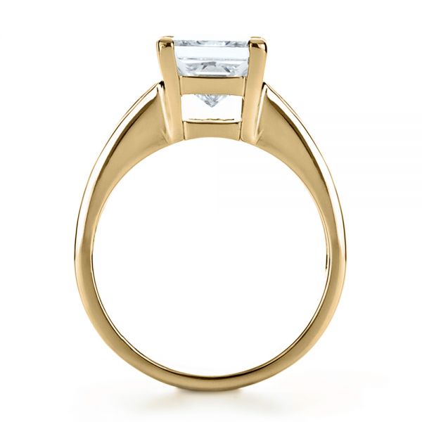 18k Yellow Gold 18k Yellow Gold Custom Princess Cut And Baguette Diamond Engagement Ring - Front View - 1131